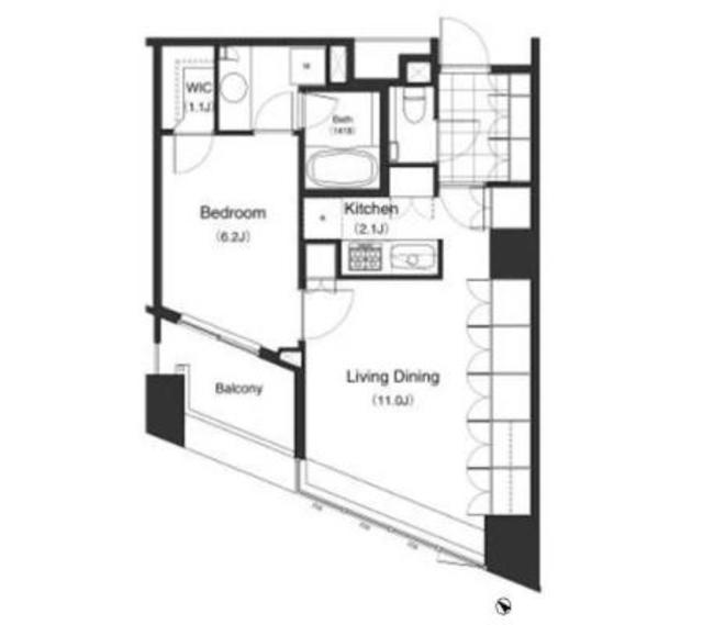 パークキューブ目黒タワー 408号室の間取り図